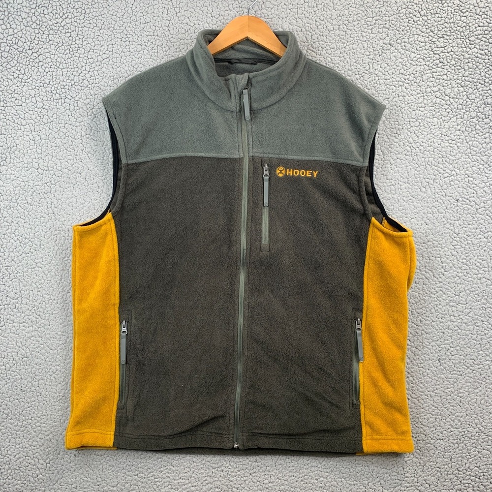 Hooey® Men's Brown & Mustard Fleece Vest HV092BR Mens Size 2XL EUC
